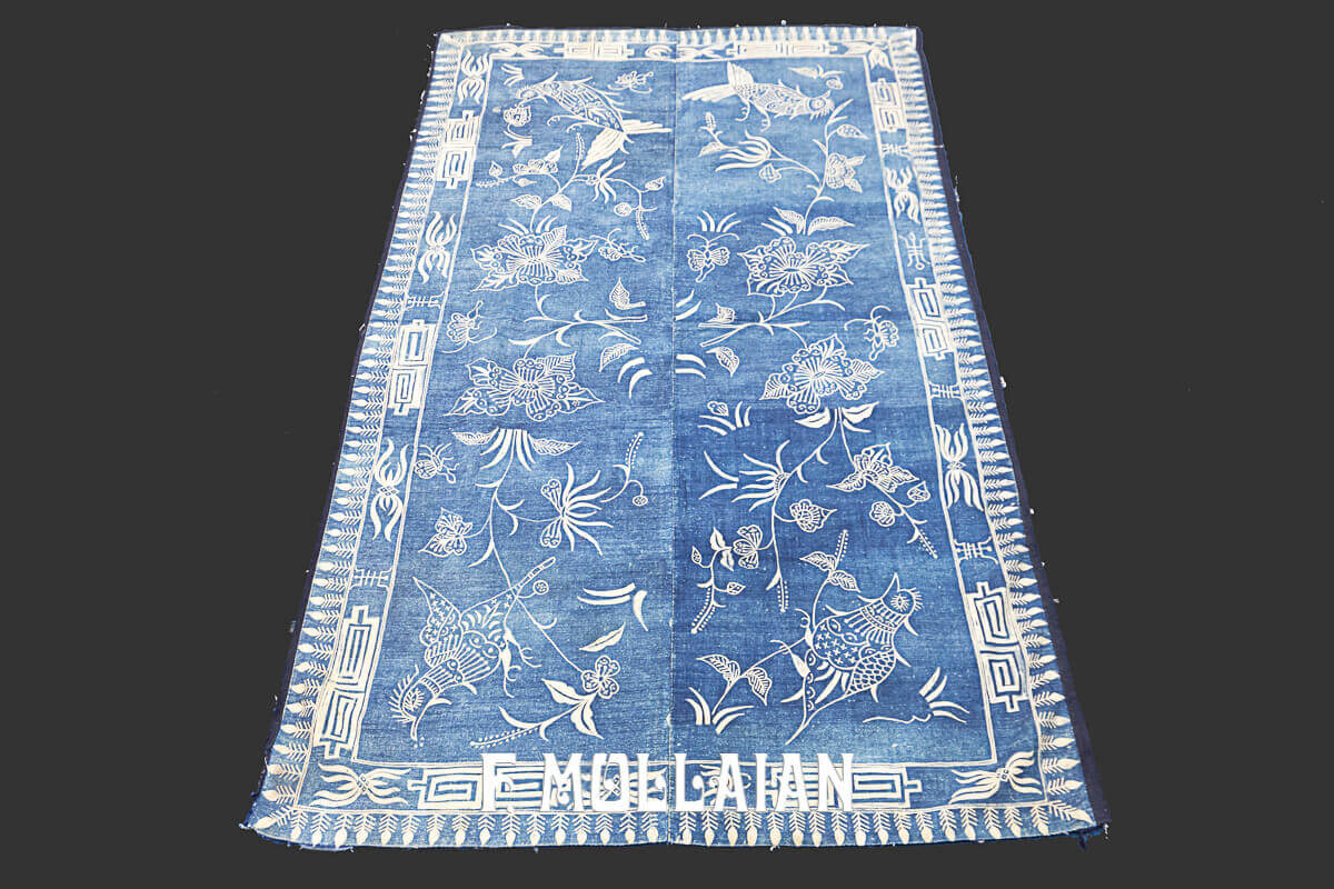 Blue Indonesian Cotton textile with Decò Design n°:483826